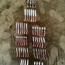 RARE et exceptionnel lot de couverts manches bois de cerf -couverts chasse-collection-