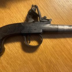 Pistolet &agrave; Coffre &agrave; Silex PERRY, London, fin XVIII