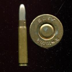 9 x 56 Mannlicher Schoenauer - marquage : ELEY 9 mm M.S. - balle nickel arrondie