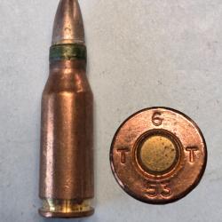 Une cartouche Suisse Exp&eacute;rimentale 7,5 x 38 Mle 49 balle standard