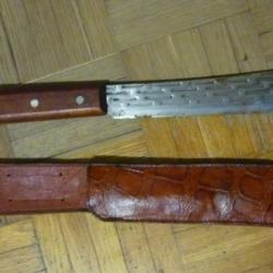 petite machette coupe coupe avec etui cuir militaire ou civile a identifier