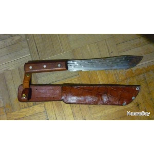 petite machette coupe coupe avec etui cuir militaire ou civile a identifier
