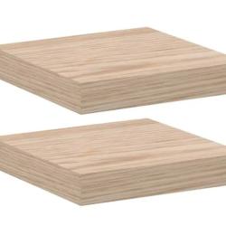 &Eacute;tag&egrave;re murale flottante bois ing&eacute;nierie 23x23,5x4 cm gain place 2 pcs