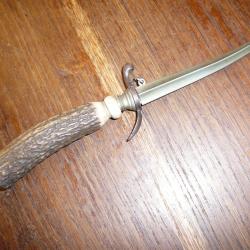 Magnifique Ancienne Dague bois de cervid&eacute;s cerf XIX XX &egrave;me Chasse v&eacute;nerie...