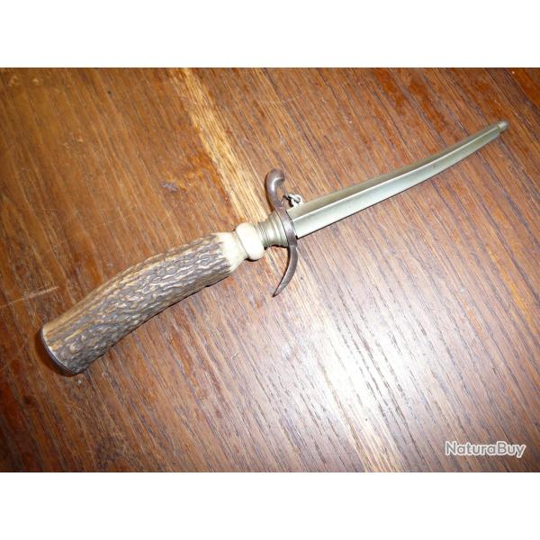 Magnifique Ancienne Dague bois de cervid�s cerf XIX XX �me Chasse v�nerie...