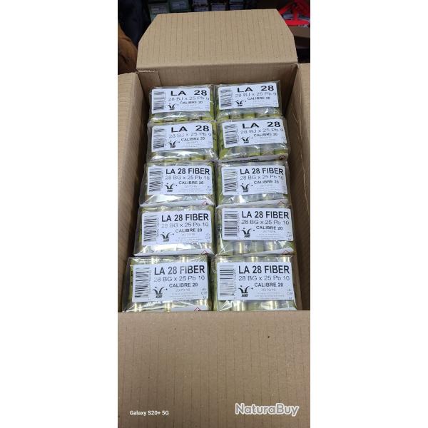 CARTOUCHES JOCKER LA 28 FIBER/BJ CALIBRE 20 PLOMB 9/10