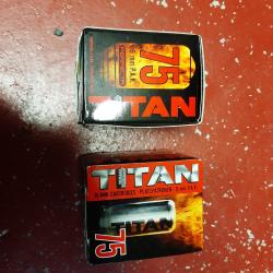2x 75 munitions &agrave; blanc Titan, calibre 9 mm PAK