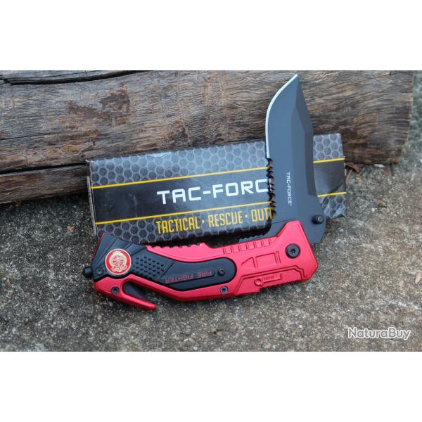Couteau Tactical Rescue Evasion Pompier Ouverture Assist�e Lame Inox Cutter Brise Vitres