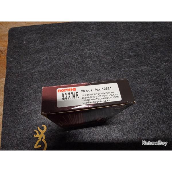 Norma vulkan 9,3x74R 15.0gram 232 graines bo�tes de 20 cartouches.