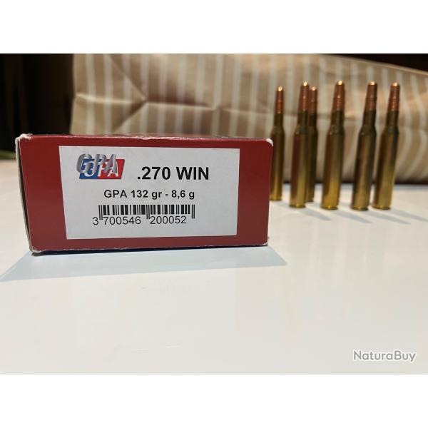 28 munitions GPA 270 WIN 132gr