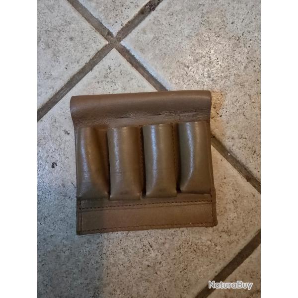Pochette cuir 4 balles lisse