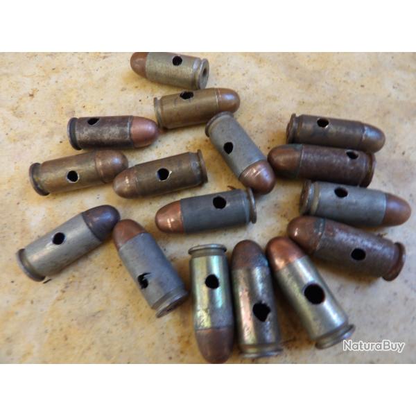 lot 14 11.43 colt 45 ww2 seconde guerre perc�e neutralis�e laiton  ou fer selon demande 45acp acp