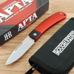 Couteau Rough Rider APTA Lame Acier VG-10 Manche Aluminium Rouge Slip Joint Ouverture 2 Mains