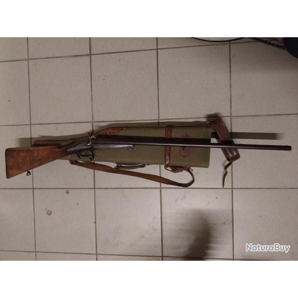 Fusil juxtapos� � broches calibre 20 avec son �tui Jambon