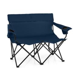 Chaise de camping double 132 x 66 x 96 cm avec porte-gobelets confortable design moderne en tissu o