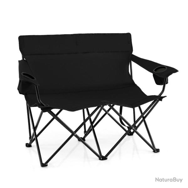 Chaise de camping double pliant pour 2 personnes 132 x 66 x 96 cm confort optimal ambiance cosy en
