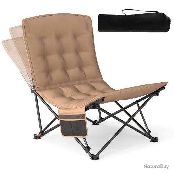 Chaise de camping pliable avec dossier adjustable 67 x 90-110 x 87-73 cm confort ergonomique design