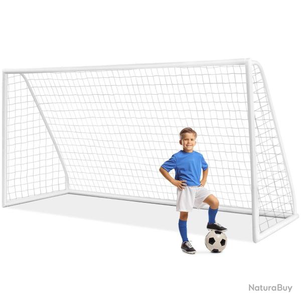 But de football 365 x 120 x 182 cm l�ger assemblage facile r�sistant aux intemp�ries en PVC blanc 2