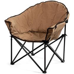 Chaise de camping pliante 82 x 62 x 90 cm assise ergonomique et porte-gobelet design moderne en tis