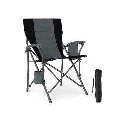 Chaise de camping pliante 59 x 63 x 89 cm porte-gobelet et poche lat&eacute;rale design moderne en tissu o