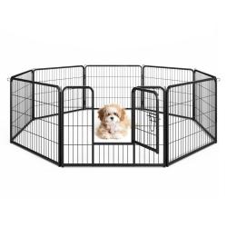 Enclos pour chiens lot de 8 panneaux 79 x 60 cm facile &agrave; assembler design robuste usage int&eacute;rieur e