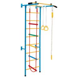 Espalier de gymnastique enfants avec barre de traction et anneaux de gym 107 x 88 x 223 cm robuste
