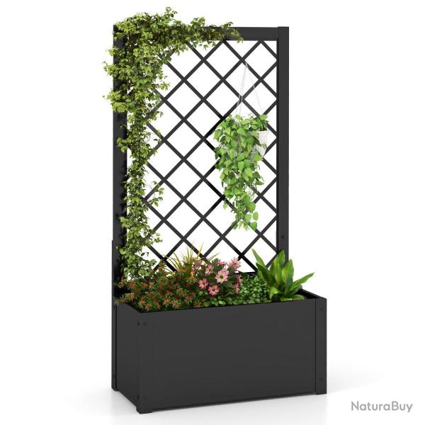 Jardini�re sur�lev� bac � plantes 63 x 31 x 112 cm cadre robuste treillis pratique style contempora
