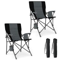 Lot de 2 chaises de camping pliant 59 x 63 x 89 cm charge max 160 kg design pratique en tissu oxfor
