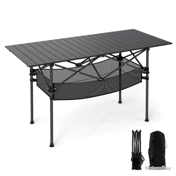 Table de camping pliante 119 x 55 x 69 cm l�ger et robuste pour pique-nique et barbecue en aluminiu