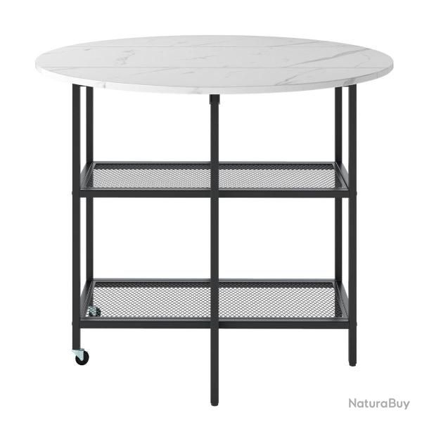 Table pliante mobile pour 2 � 4 personnes 100 x 100 x 80 cm rangement pratique et roulettes verroui