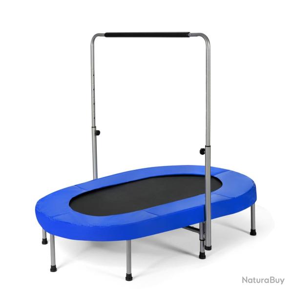 Trampoline double pliable 153 x 100 x 88-132 cm avec poign�e r�glable 40 ressorts robustes ambiance