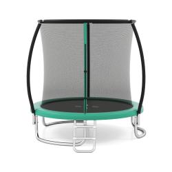 Trampoline ext&eacute;rieur 244 cm avec filet de s&eacute;curit&eacute; et &eacute;chelle robuste design stable pour un saut en