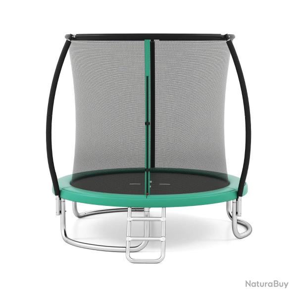 Trampoline ext�rieur 244 cm avec filet de s�curit� et �chelle robuste design stable pour un saut en