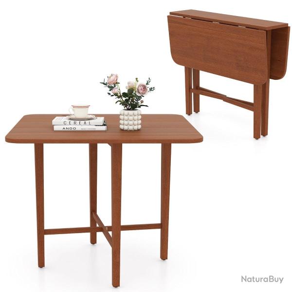 Table � manger carr�e pliable 90 x 90 x 74,5 cm 2 panneaux rabattables design rustique en bois de c