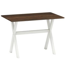 Table &agrave; manger moderne 110 x 71 x 76 cm pratique et stable en bois de caoutchouc blanc 20_0014125