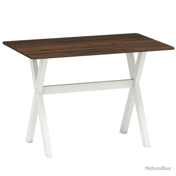 Table � manger moderne 110 x 71 x 76 cm pratique et stable en bois de caoutchouc blanc 20_0014125