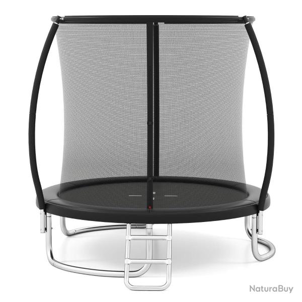 Trampoline ext�rieur 244 x 240 x 60 cm s�curit� renforc�e acc�s facile design moderne en acier galv