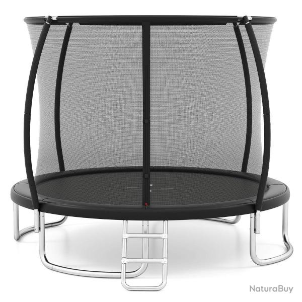 Trampoline ext�rieur 366 cm robuste avec filet de s�curit� �chelle antirouille noir style moderne a