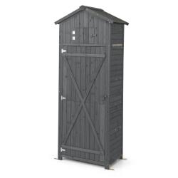 Abri de jardin pratique 75 x 50 x 180,5 cm avec table pliable et 3 &eacute;tag&egrave;res style scandinave en boi