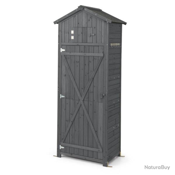 Abri de jardin pratique 75 x 50 x 180,5 cm avec table pliable et 3 �tag�res style scandinave en boi