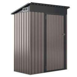 Abri de rangement toutes saisons 150 x 90,5 x 185 cm s&eacute;curis&eacute; avec ventilation moderne en fer galva