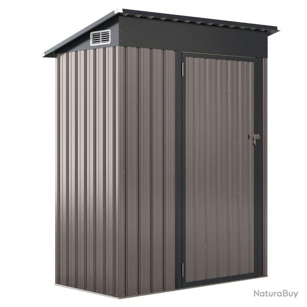 Abri de rangement toutes saisons 150 x 90,5 x 185 cm s�curis� avec ventilation moderne en fer galva
