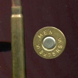 8 x 75 RS BEHR - marquage :  MEN 8 x 75RS V - balle cuivre pointe plomb