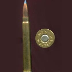 8 x 75 RS BEHR - marquage :  MEN 8 x 75RS V - balle cuivre pointe plomb