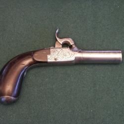 Tr&egrave;s joli pistolet Belge &agrave; coffre &agrave; balle forc&eacute;e. (A568)