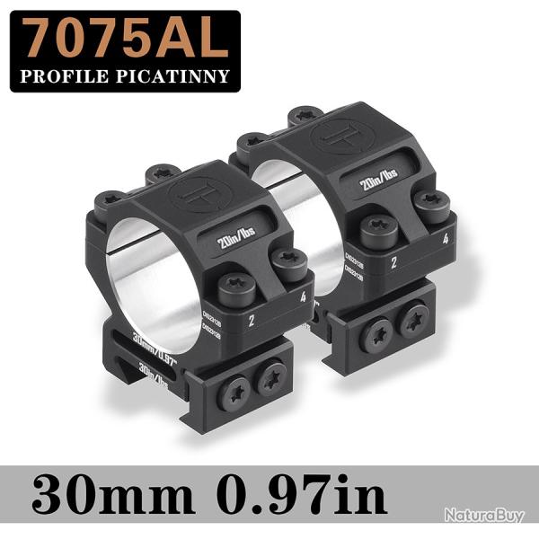 DISCOVERYOPT DISCOVERY COLLIERS PRECISION EN ALUMINIUM 7075AL PICATINNY 30MM 0.97 POUCE LOW PROFILE