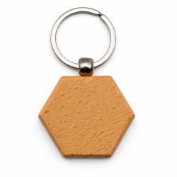 Porte cl&eacute;s en bois hexagonal &agrave; personnaliser