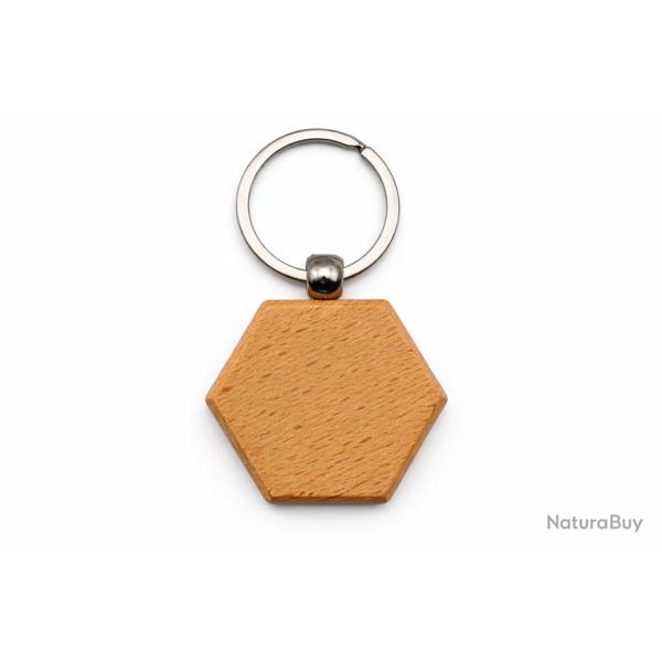 Porte cl�s en bois hexagonal � personnaliser