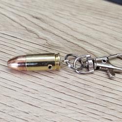 porte clef cartouche 9mm couleur cuivre