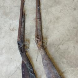 2 fusils &agrave; broche pour pi&egrave;ces ou &agrave; restaurer